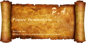 Popov Armandina névjegykártya